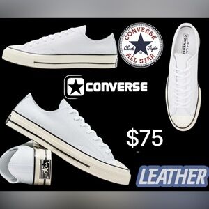 Converse Chuck Taylor 70 LowTop perforated Leather Men’s 11.5/Women 13.5 (White)